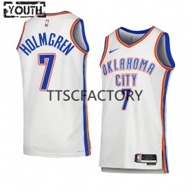 Maillot Basket Enfant Oklahoma City Thunder Chet Holmgren 7 Nike 2022-23 Association Edition Blanc Swingman